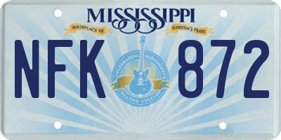MS license plate NFK872