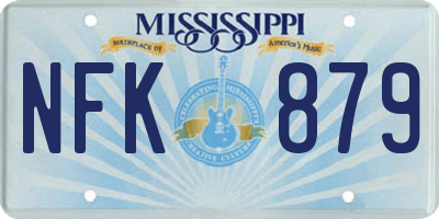 MS license plate NFK879