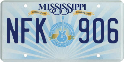 MS license plate NFK906