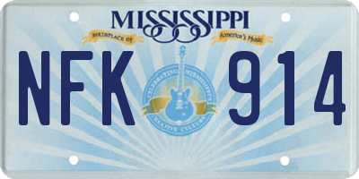 MS license plate NFK914