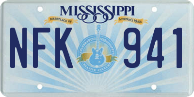 MS license plate NFK941
