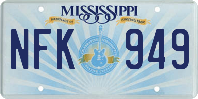 MS license plate NFK949