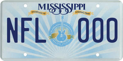 MS license plate NFL000
