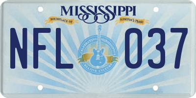 MS license plate NFL037