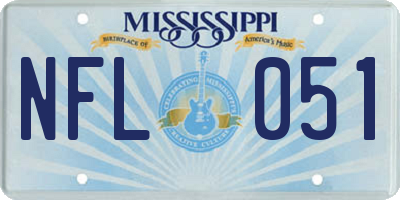 MS license plate NFL051