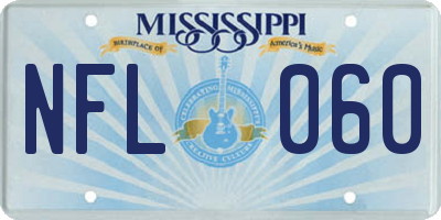 MS license plate NFL060