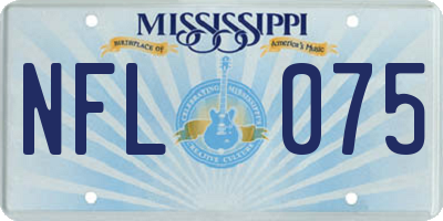 MS license plate NFL075