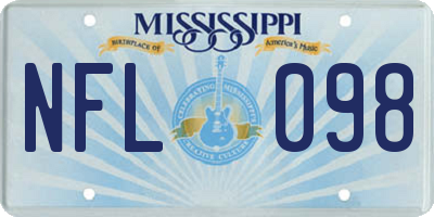 MS license plate NFL098