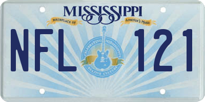 MS license plate NFL121
