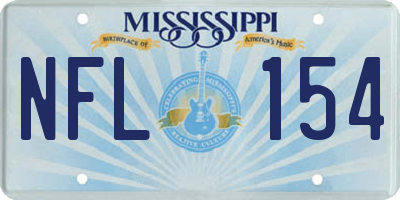 MS license plate NFL154