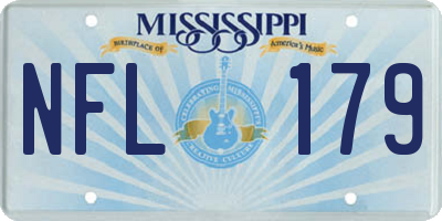 MS license plate NFL179