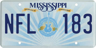MS license plate NFL183