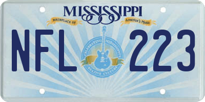 MS license plate NFL223