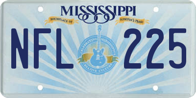 MS license plate NFL225