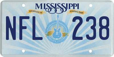 MS license plate NFL238