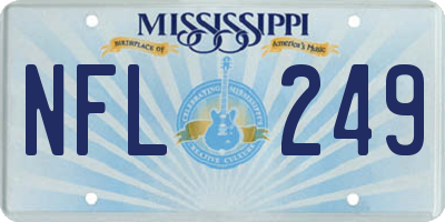 MS license plate NFL249
