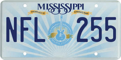 MS license plate NFL255