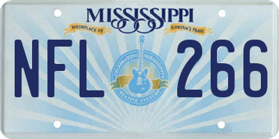 MS license plate NFL266