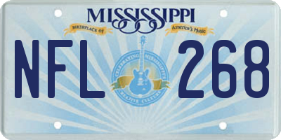 MS license plate NFL268