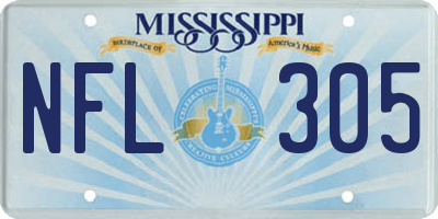 MS license plate NFL305