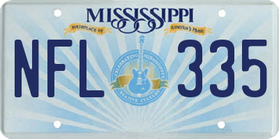 MS license plate NFL335