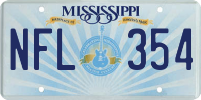 MS license plate NFL354