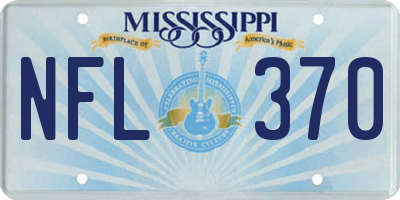 MS license plate NFL370
