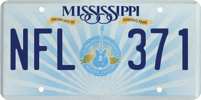 MS license plate NFL371