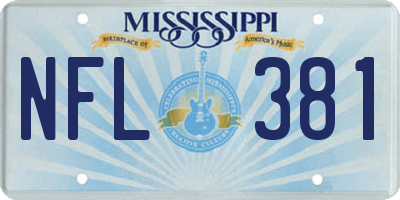 MS license plate NFL381
