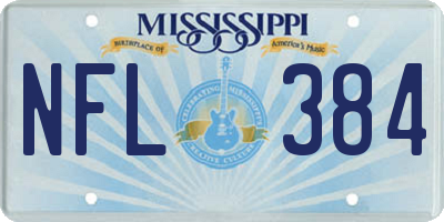 MS license plate NFL384