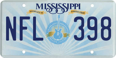 MS license plate NFL398
