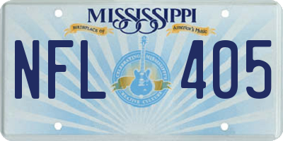 MS license plate NFL405