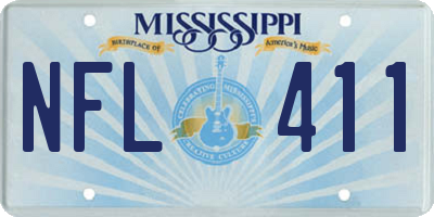 MS license plate NFL411