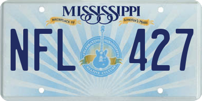 MS license plate NFL427