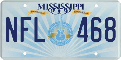 MS license plate NFL468