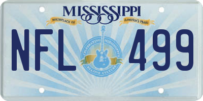 MS license plate NFL499
