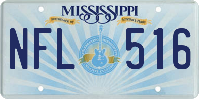 MS license plate NFL516