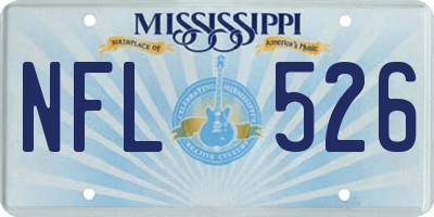 MS license plate NFL526