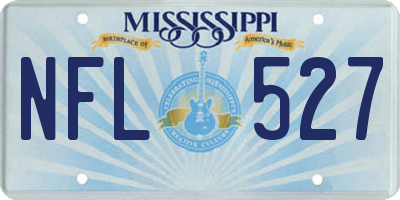 MS license plate NFL527