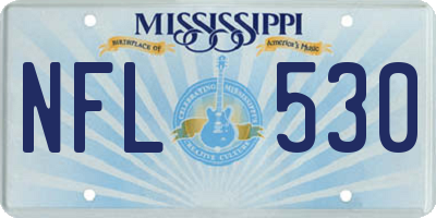 MS license plate NFL530