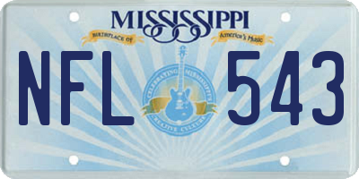 MS license plate NFL543