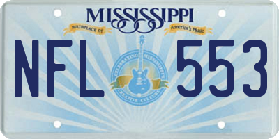 MS license plate NFL553