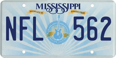 MS license plate NFL562
