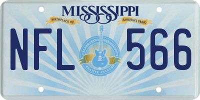 MS license plate NFL566