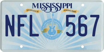 MS license plate NFL567