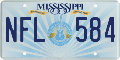 MS license plate NFL584