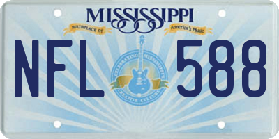 MS license plate NFL588