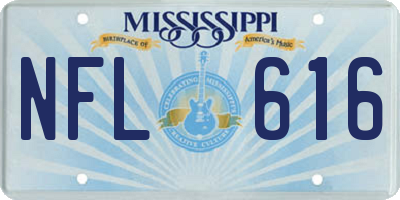 MS license plate NFL616