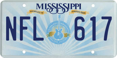MS license plate NFL617