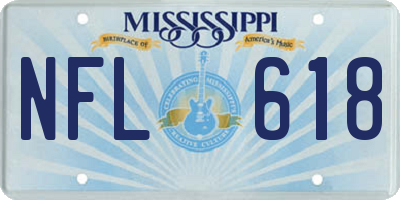 MS license plate NFL618